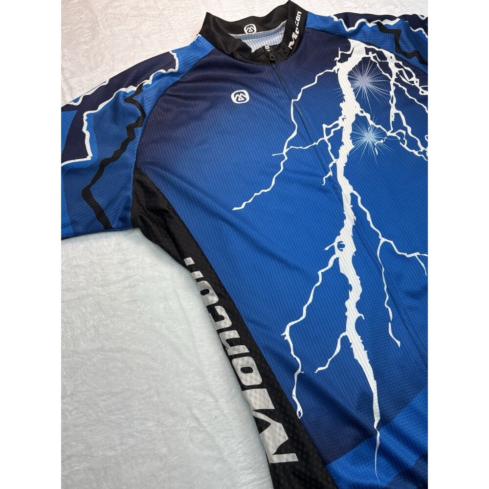 Monton Sports Cycling Jersey Mens Xxxl Us Xl Lightning Bolt Full Zip Bike Shirt View 3